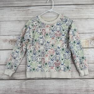 Hanna Andersson Pixar Monsters Inc Crewneck Sweatshirt Youth Size 10 White